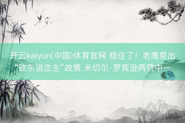 开云kaiyun(中国)体育官网 稳住了！老鹰祭出“砍东说念主”政策 米切尔·罗宾逊两罚中一