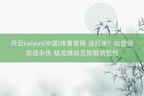 开云kaiyun(中国)体育官网 没打手？哈登强攻造杀伤 猛龙挑战见效取消犯规