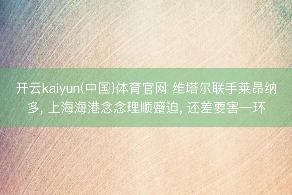 开云kaiyun(中国)体育官网 维塔尔联手莱昂纳多， 上海海港念念理顺蹙迫， 还差要害一环
