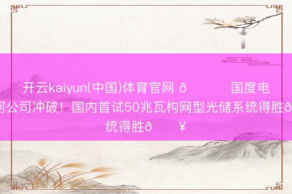开云kaiyun(中国)体育官网 📈 国度电投黄河公司冲破！国内首试50兆瓦构网型光储系统得胜🔥